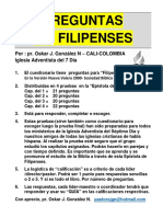 FILIPENSES EXAMEN. Cuestionario de Preguntas. Respuestas Al Final. Por Pr. Oskar J González N.