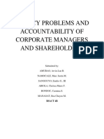 Agency Problems and Accountability of Corporate Managers and Shareholders