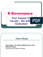 E-Governance: Prof. Subash Tej Faculty - INC ASIM Hyderabad