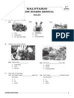 Balotario: Tercer Examen Mensual Inglés