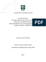 Cuestionario Alianza Terapeutica