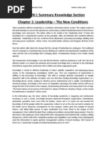 SECTION I: Summary Knowledge Section Chapter 1: Leadership - The New Conditions