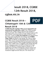 CGBSE Result 2018 PDF