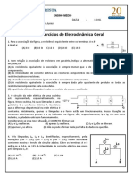 Questões Eletrodinamica Geral 3o Ano 2018