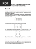 Metodo de Gaus Jordan para Resolución de Ecuaciones Simultáneas