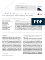 A Study of The Effect of Design Parameters On The Performance of Linear Solar Concentrator Based Thermal Power Plants in India