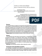 Semiótica e Interculturalidad - Límites Fronteras e Intersecciones de Las Culturas