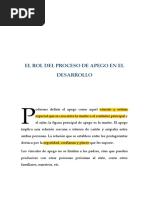 El Rol Del Proceso de Apego en El Desarrollo