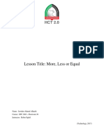 Lesson Title: More, Less or Equal: Name: Jawaher Ahmed Alkaabi Course: EPC 3903 - Practicum 3b Instructor: Robin Ogdol