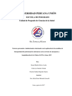 Factores Personales e Institucionales Relacionado Con La Aplicación de Medidas de Bioseguridad