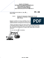 DAO 2008-09 - Revising The Documentary Requirements For The Application of Certificate of Conformity For New Motor Vehicles