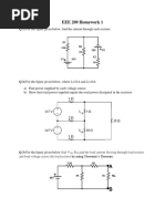 EEE 209 Homework 1: Q 1) For The Figure Given Below, Find The Current Through Each Resistor