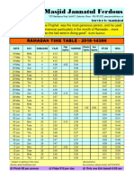 Ramadan Calendar 2018