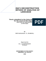 DERRIDA's DECONSTRUCTION As A Method of Analysis of Language