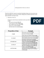 Preposition of Time Example: at Night