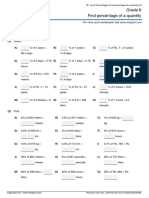 Grade 6 Find Percentage of A Quantity: Fill in The Blanks