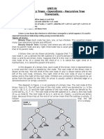 Unit-Iv Trees: Binary Trees - Operations - Recursive Tree Traversals