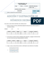 Guía Matem. Suma y Resta Decimales