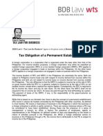 Tax Obligation of A Permanent Establishment - FDD 11 3 16