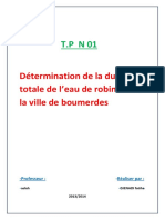 T.P 01 de Chimie Des Eaux