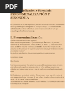 Ejercicios de Pronominalización