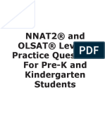 NNAT2® and OLSAT® Level A Practice Questions For Pre-K and Kindergarten Students