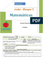 Plan 6to Grado - Bloque 5 Matemáticas