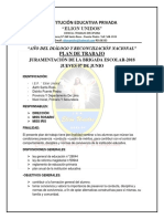 Plan de Trabajo Juramentacion de Brigada Escolar 2018