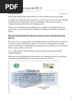 Certificado para Curso de NR 10