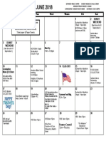 June 2018 Calendar