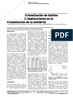 Estudio de La Cristalizacion Del Sulfato Calcico A 80°C Implicaciones en La Cristalizacion de La Anhidrita