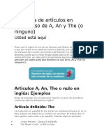 Ejercicios de Artículos en Inglés Elda