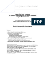 Impact Pathway Analysis:: An Approach To Strengthening The Impact Orientation of Agricultural Research