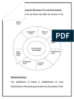 Factors Influencing The Structure of Local Government