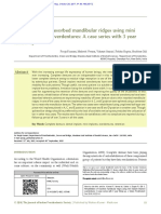 Rehabilitation of Resorbed Mandibular Ridges Using Mini Implant Retained Overdentures: A Case Series With 3 Year Follow Up