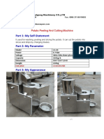 Part 1: My Self-Statement Part 2: My Parameter: Potato Peeling and Cutting Machine