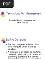 Technology For Management: Introduction of Computers and Brief History