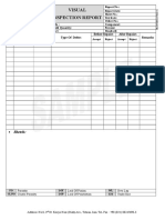 Visual Inspection Report: Remarks After Repairs Before Repairs Type of Defect Part No