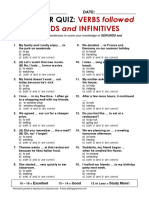 Grammar Quiz Verbs Followed by Gerunds and Infinitives 