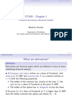 ST439 - Chapter 1: Financial Derivatives, Binomial Models