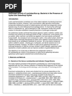 Antifungal Activity of Lactobacillus Sp. Bacteria in The Presence of Xylitol and Galactosyl-Xylitol