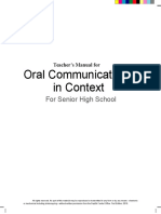 Oral Communication in Context TG For SHS 1