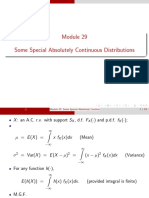 Module 29 Some Special Absolutely Continuous Distributions