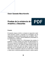 Pruebas de La Existencia de Dios: Anselmo y Descartes: Oscar Quezada Macchiavello