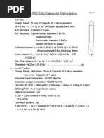 Silo Capacity Calculation