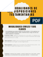 Las Modalidades de Las Disposiciones Testamentarias