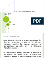 Curriculum en La Educación Parvularia