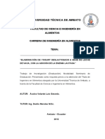 Elaboracion de Yogurt Deslactosado PDF