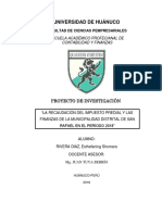 La Recaudación Del Impuesto Predial y Las Finanzas de La Municipalidad Distrital de San Rafael en El Período 2018