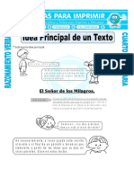 Ficha Idea Principal de Un Texto para Cuarto de Primaria